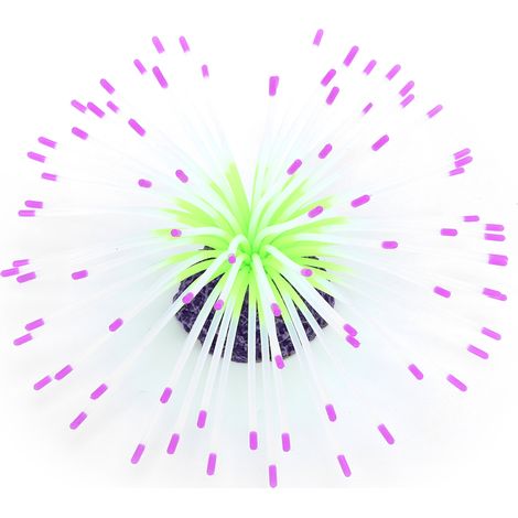 Décoration de corail artificiel pour aquarium, anémone de mer en silicone, ornement pour aquarium sous-marin, violet (1/5)