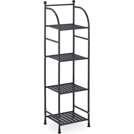 Scaffale portaoggetti verticale 115 x 33 x 28 cm multifunzione decorativo in acciaio nero 130011505