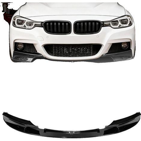 Spoiler delantero, plástico ABS de alta calidad, compatible con sedanes de lujo, reemplazo directo, negro brillante, aspecto de fibra de carbono. (1/5)