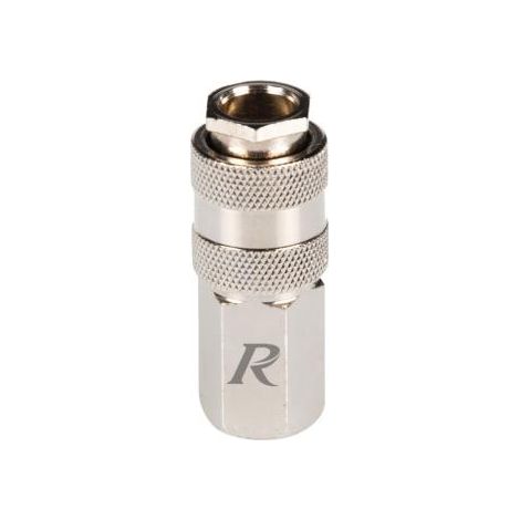 Ribimex – Raccord rapide automatique 1/4 femelle – Acier nickelé – Connexion rapide pour systèmes pneumatiques – Normes D, I, S, USA