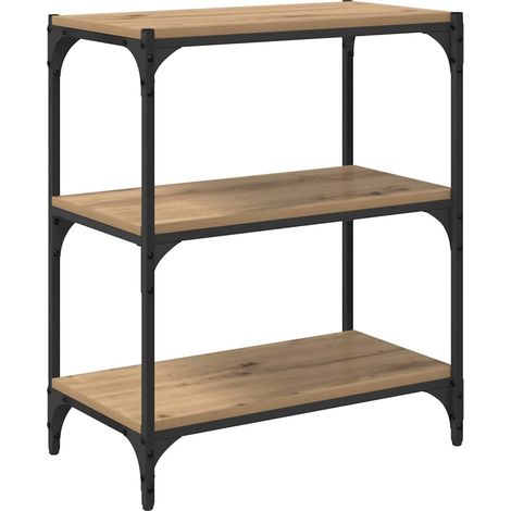 Bibliothèque étagère de rangement - chêne artisanal 60 x 33 x 70,5 cm fr14766 (1/5)