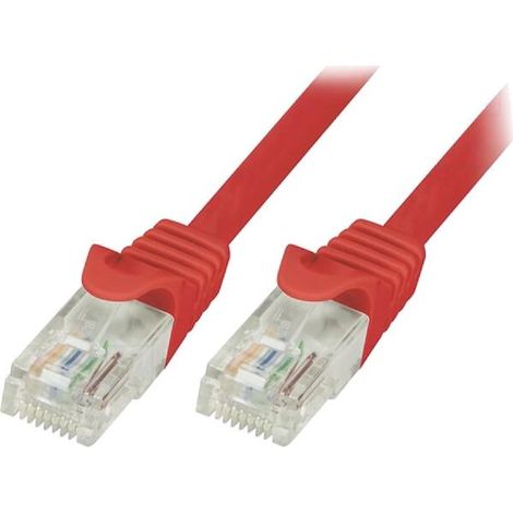 Cable reseau RJ45 male U-UTP Cat.6 rouge- 1m