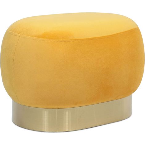 Pouf - Samt und Metall - Luxe Gelb