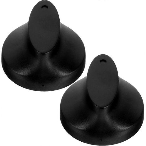 Lot de 2 boutons rotatifs universels en plastique noir de 4 x 4 cm pour minuterie, compatibles avec les fours et équipements professionnels. (1/5)
