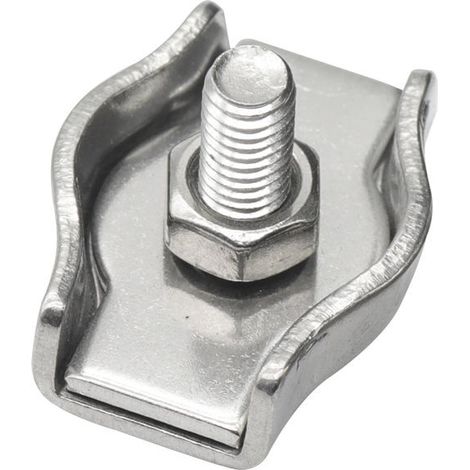 10 Pièces Pince Câble Métallique,Serre-Câble M3,Clips de Câble en Acier Inoxydable Pour Câble D’Acier 3mm,Simplex Clips Pour Les Chantiers de Construction et Les Navires (1/4)