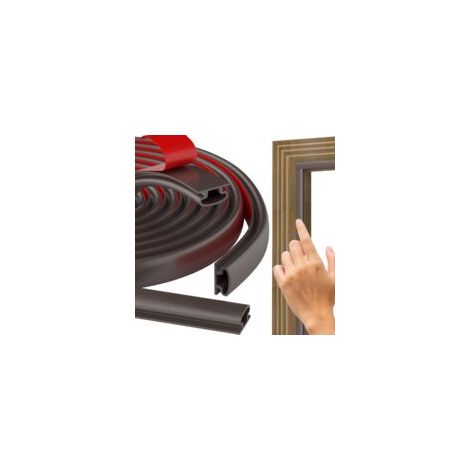 Tür- und Fensterdichtung, 6 m/236 Zoll, braun, D-förmig, Schallschutzdichtung für Türen und Fenster (2,5–6 mm Spaltbreite), selbstklebend, TPE-Gummi, UPVC-Isolierdichtung, PVC-Dichtung Ca - Crezuo