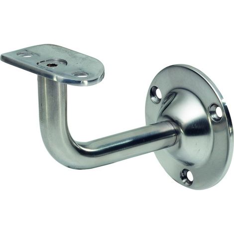 KWS Handlaufstütze 4525 mit flacher Auflage Stahl,silberf. Einbrennl. (1/4)