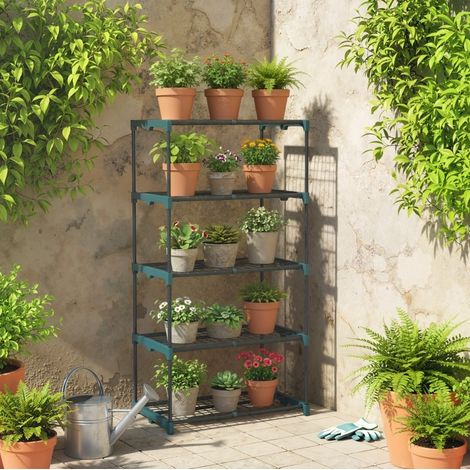 Porta-piante a 5 livelli 138 cm in acciaio verde scuro HAVRYA (1/5)