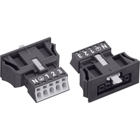 WAGO 890-705 Connettore di alimentazione WINSTA MINI Presa dritta Tot poli: 4 + PE 16 A Nero 1 pz. (1/2)