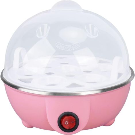 Schnell-Eierkocher, elektrischer Eierkocher mit automatischer Abschaltung, für gekochte Eier, pochierte Eier, Omeletts, Eierkocher gegen Anbrennen (rosa) (1/5)