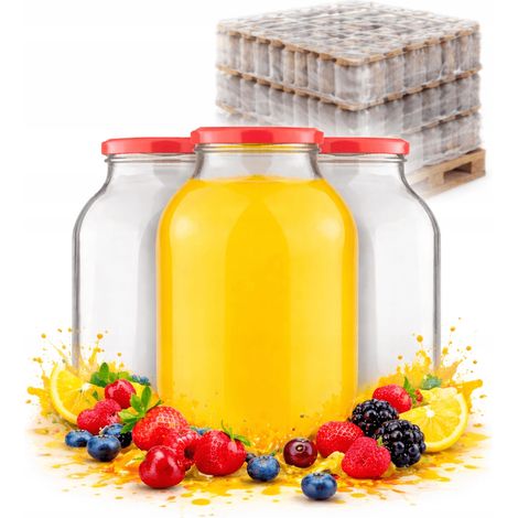 Tarro de cristal de 4 litros, palé de 343 unidades, para encurtidos y licores, sin tapa. (1/5)