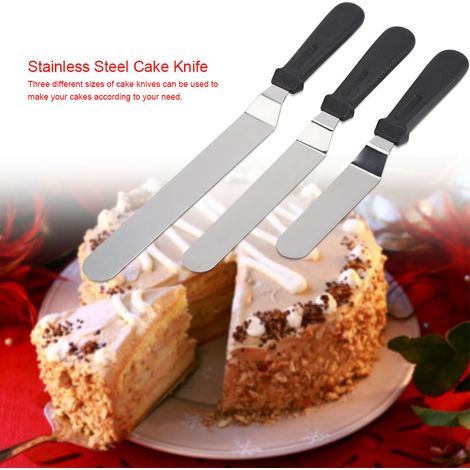 Ensemble de 3 couteaux à gâteau en acier inoxydable pour la décoration, outil professionnel, spatule de cuisine (1/5)