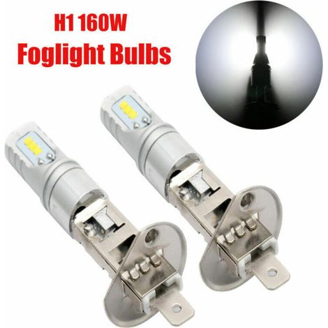 royaluxe -Kit 2x 160W H1 LED Anti Brouillard Feux Lampe DRL Blanc Ampoules 1600LM 6500K (1/5)