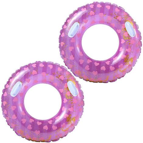 Lot de 2 bouées gonflables à paillettes scintillantes pour la plage et les fêtes - Style 1 (1/5)