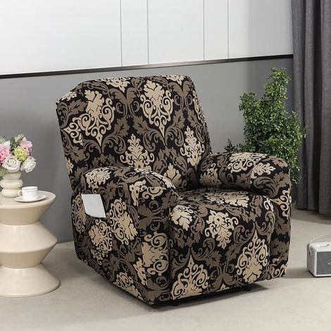 Housse élastique intégrale pour fauteuil inclinable, housse de fauteuil à bascule, housse de protection pour canapé, housse épaisse pour fauteuil inclinable simple, 1 pièce, style 5 (1/5)