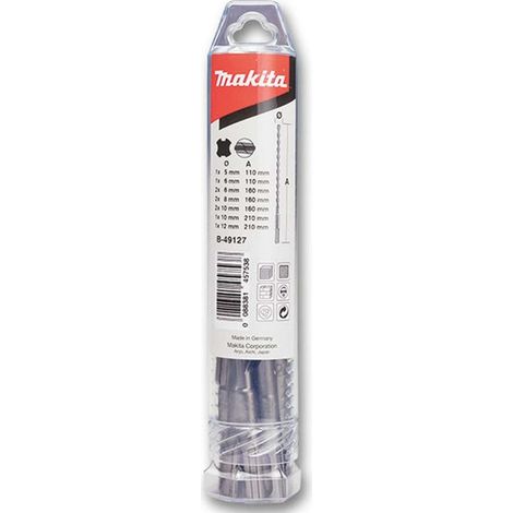 Makita Zubehör - SDS-plus Hammerbohrer-Set, 10-teilig B-49127