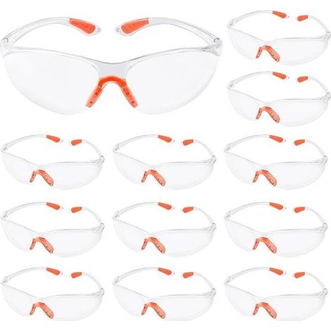 Lunettes de Sécurité, Lunette de Protection Travail, Lunettes de Protection Anti Glisse avec Verres Transparents & Pont de Nez Caoutchouc, Lunette Transparente PC (1/5)