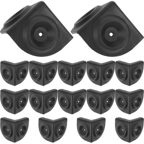 Cache d'angle de Haut-Parleur en Plastique 16pcs Noir Protection d'angle Polyvalente pour coffres de Rangement et Travail du Bois (1/5)