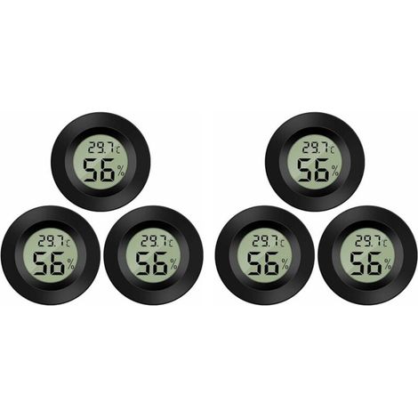 6-Pack Hygromètre Thermomètre Numérique LCD Moniteur Humidimètre Jauge pour Humidificateurs Déshumidificateurs Serre Sous-Sol Babyroom Hygromètre,Thermomètre (1/4)