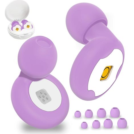 Tappi auricolari antirumore: il silenzio ridefinito. Tappi auricolari comodi e riutilizzabili. (Viola, taglia unica) (1/5)