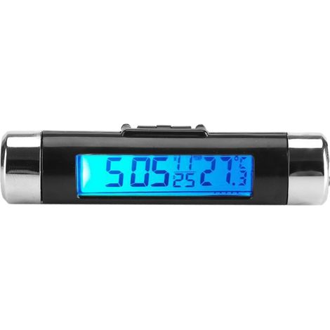 Thermomètre LCD Voiture Camion à Clipser Horloge Numérique avec Rétroéclairage Bleu (1/5)