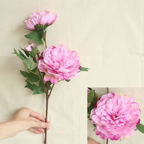 Bouquet De Pivoines Artificielles - Branches De Pivoine Simulées - Pour Décoration De Mariage Bureau Fête Maison - 2 Pièces (1/5)