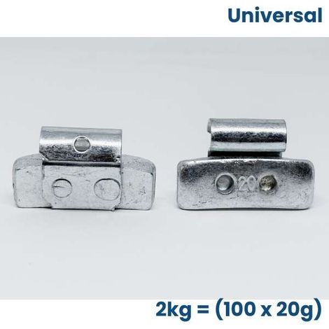 Pesas con clip, 100 unidades de 20 g (paquete de 2 kg) (1/5)