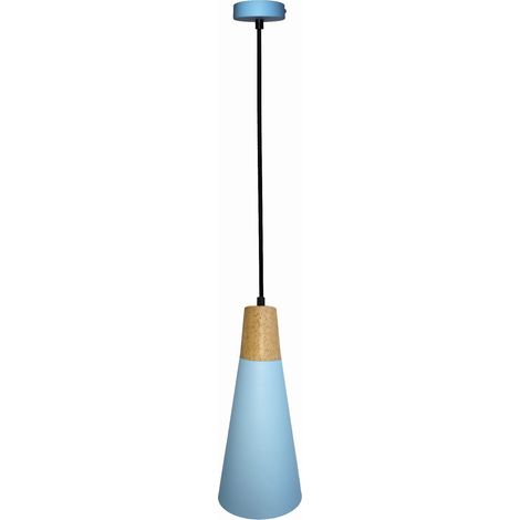 Suspension Candellux FARO Ø15 bleu bois métal 1xE27 (1/2)