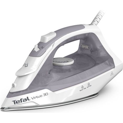 Tefal FV2C43E0 Virtuo 30 Ferro da stiro a secco e a vapore Piastra in Ceramica 2000 W 27 g-min 0,24 L colore Grigio Bianco