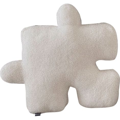 Coussin décoratif en peluche ultra douce, forme puzzle spéciale pour canapé, lit, fenêtre, décoration intérieure, blanc (1/5)