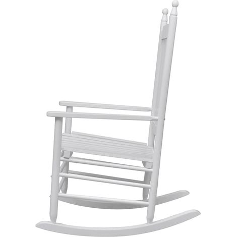vidaXL Mecedora de madera con asiento curvado madera blanca (1/2)