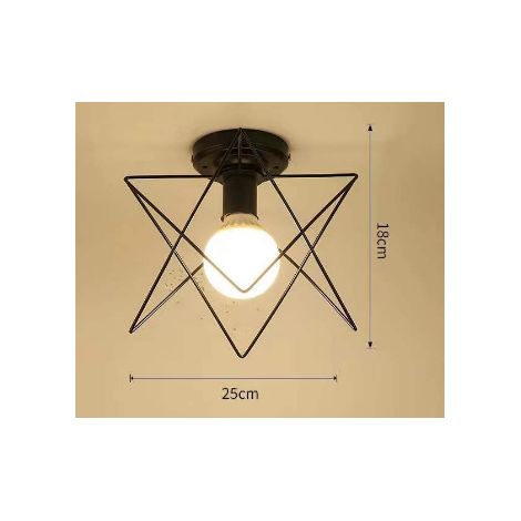 Geometrische Wandlampe aus Schmiedeeisen für Wohnzimmer, Küche, Loft, Esszimmer, Café (Glühbirne nicht enthalten), M-Rahmen, weißes Licht E27