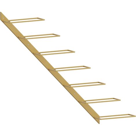 Maison Exclusive - Wand-Weinregal für 7 Flaschen Golden Metall