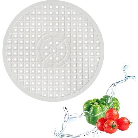 Tapis Fond d'évier Rond, 30.6 cm, Protecteur de Comptoir, Protecteur D'évier Pliable, pour Protéger L'évier des Egratignures(Blanc Rond) (1/5)