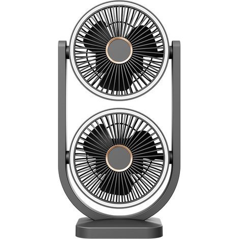 Mini Ventilateur de Bureau avec Lumière LED - Oscillation Automatique - Silencieux - Design Moderne -