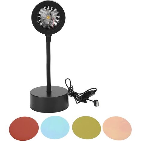Lampe Projecteur Coucher de Soleil LED RGB 5W USB, Tube Flexible Transparent pour Ambiance Fête Maison Lumière Chaude (1/5)