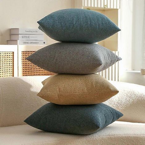 Lot de 4 housses de coussin décoratives pour canapé, fauteuil, lit et jardin (45 x 45 cm). (1/5)