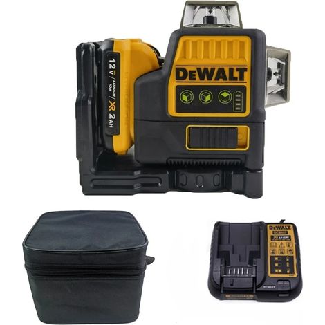 DEWALT DW089LG Livella Laser Verde 12V 3 Linee 360° Autolivellante - Kit Batteria + Caricabatterie