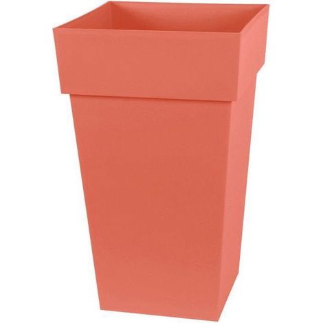 Pot de fleur carré Toscane 39 x H.65 cm - Orange terre battue- Eda