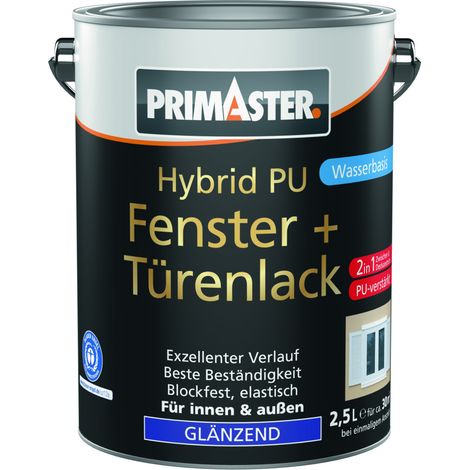 Primaster Hybrid PU-Fenster + Türenlack 2,5 L weiß glänzend Lack