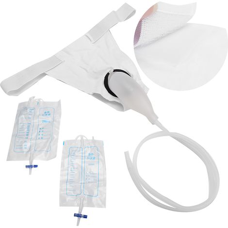 Sachet de collecte d'urine masculin réutilisable en silicone pour patients alités et personnes âgées (1/5)