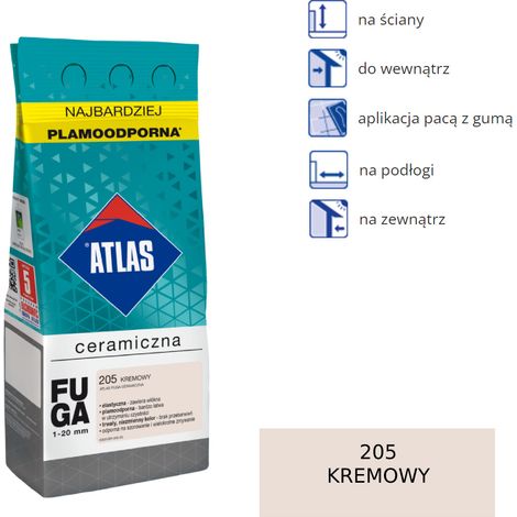 Stucco per fughe ceramiche Atlas - 205 crema 2 kg (1/3)