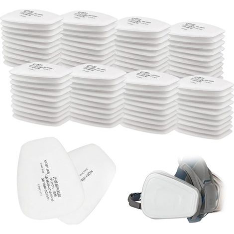 80 pièces 5N11 Rechange pour Particules, Coton Anti Poussière, Cartridge pour 3 M 6000/6200/7502/6800/7501/FF402 (1/5)