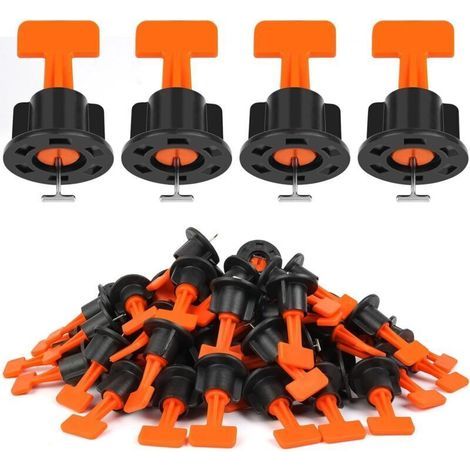 Flintronic Niveleur de Carrelage, 80 Pièces Nivellement Carrelage Niveleur, Nivellement pour Carrelage avec 2 Clés Spéciales, Aides à La Pose De Carrelage pour le Bricolage et les Professionnels (1/4)