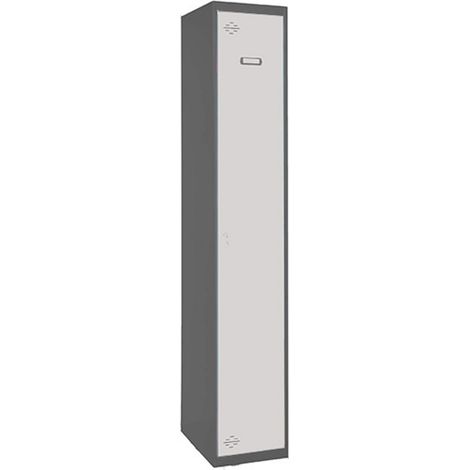 SimonRack Armadietto Spogliatoio Metallico 1 Anta, 1800x300x500 mm, Serratura con Chiave e Areatori, Antracite/Bianco - Simonlocker