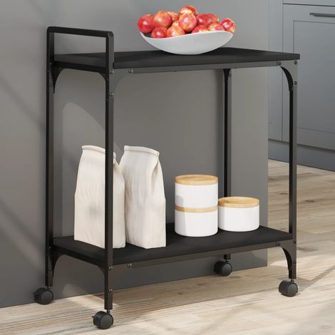 Küchenwagen Schwarz 60,5x31x72,5 cm Holzwerkstoff (1/5)