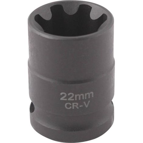 Douille 7 pans 22mm 1/2" CrV pour étrier de frein - OM 0181 - CLAS Equipements (1/2)