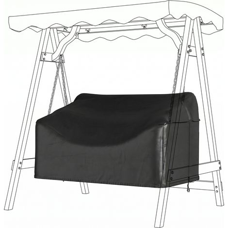 Housse de protection pour balancelle 2 places, imperméable, anti-vent, résistant aux UV, en tissu Oxford 420D (1/5)