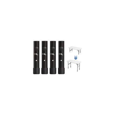 4er-Set Tischbeinverlängerungen für Klapptische, für gebogene und gerade Beine, verstellbare Klapptischbeinerhöhungen, für eine Höhe von 19,8 cm - Crezuo