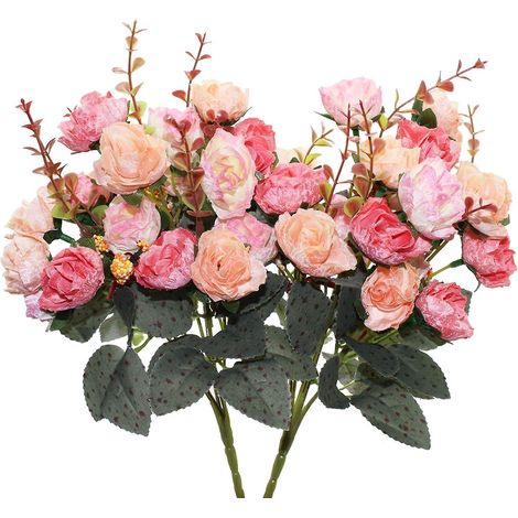 Bouquets de roses artificielles x 2 pour la décoration de mariage et de fête (1/5)